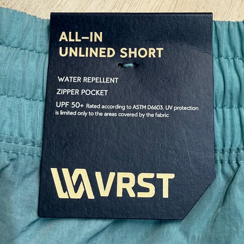 (2) NEW VRST Mens All-In Unlined 7" Shorts XXL Aqua Burgundy UPF 50+ Two Pack - Picture 4 of 11